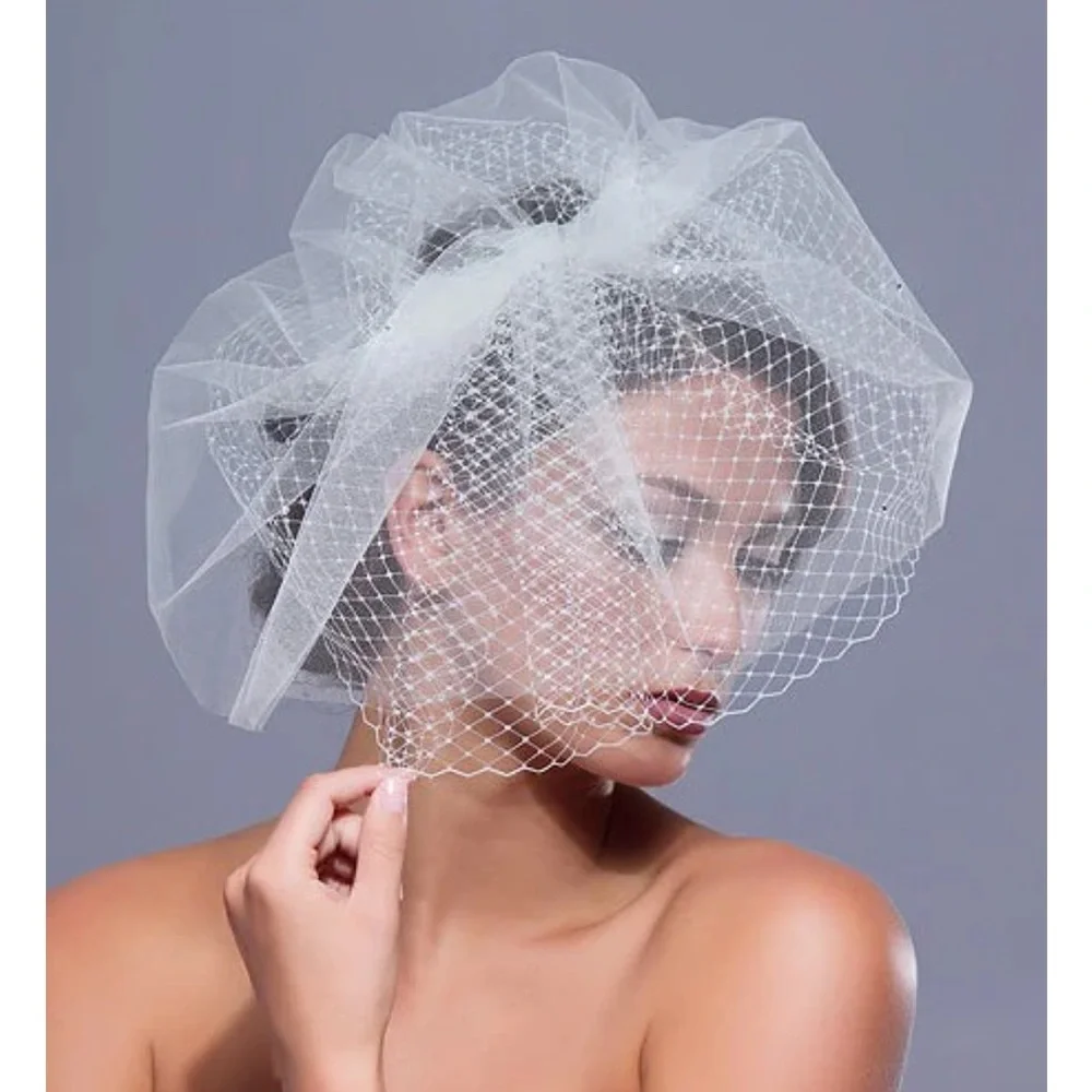 Ariel Taub Antoinette Birdcage Veil w/ swarovski crystals